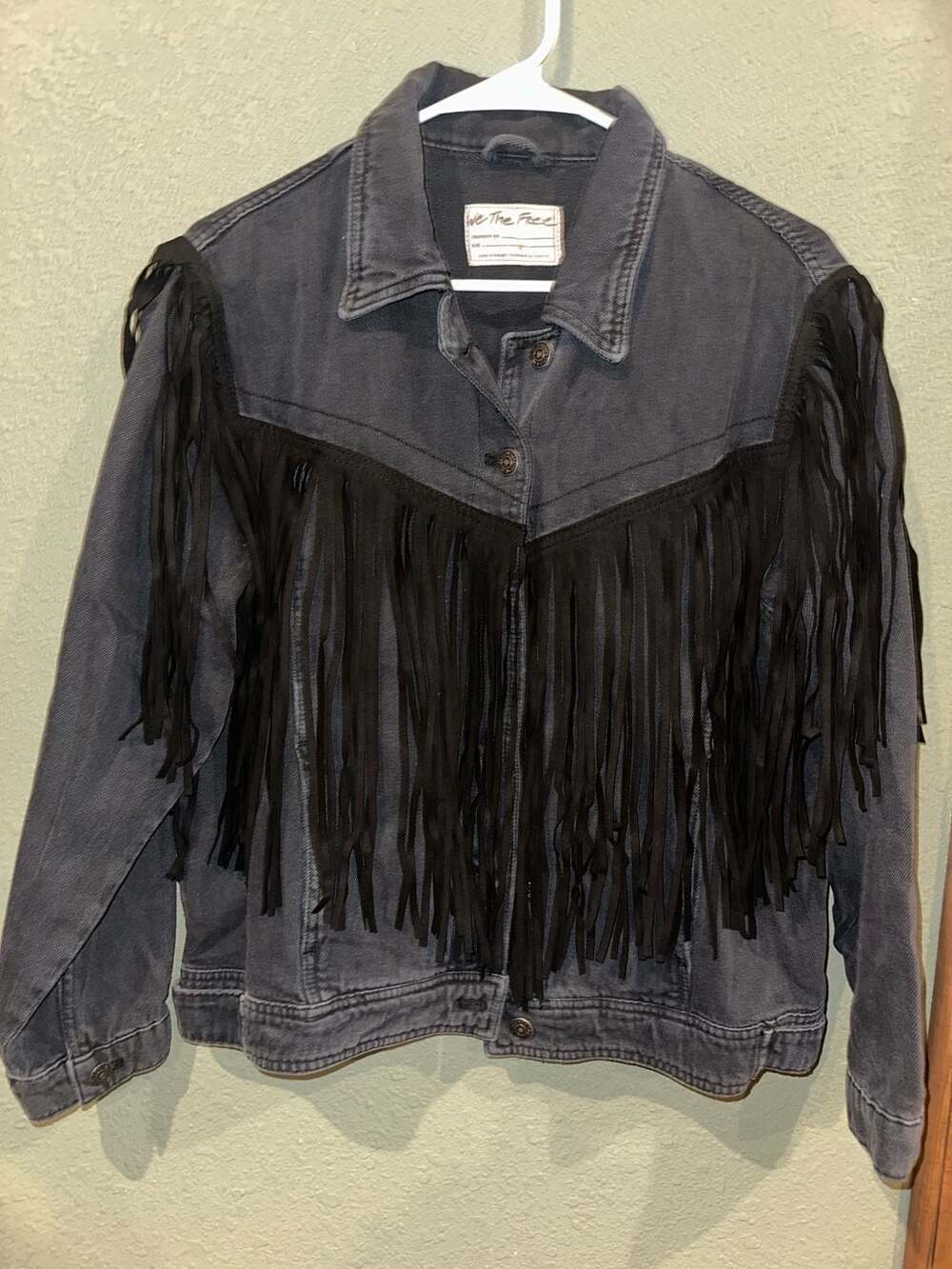 We The Free Denim Fringe Jacket